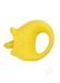 The My Secret Vibrating Tongue with Finger Loop in yellow—a small silicone ring-shaped toy with a protruding nub—sits against a white background.