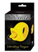 A black and silver box shows the "My Secret Vibrating Tongue with Finger Loop - Yellow," featuring a bright yellow silicone vibrator with a finger loop, waterproof design, and motion lines to highlight its vibrating function.