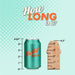 A teal "Betty Soda" can (4.83" tall) sits next to a Naturally Yours Small Realistic 4 Inch Pink Mini Dildo (4.5"), both shown with rulers and the question "How long is it?"—ideal for those curious about beginner sex toy size.