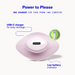 Light pink silicone Dame Fin vibrator showing the USB-C charging port and low battery indicator features.