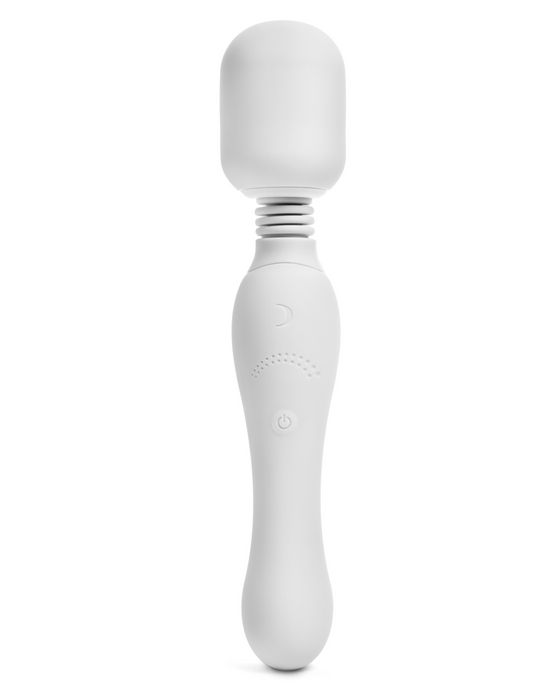 A white, powerful Pepper Pamper Massage Wand against a white background.