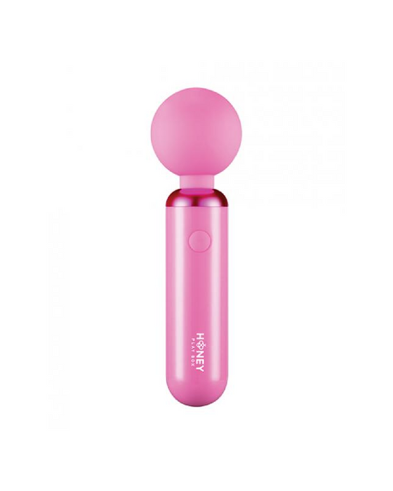 Pomi Petite Clitoral Wand Vibrator - Pink on white background 