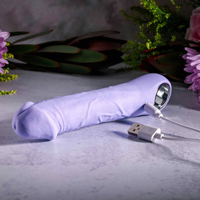 Purple Fantasy Veiny Realistic Silicone Vibrator with Finger Loop — BTB Shop