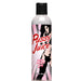 A bottle of lubricant with the label "Pussy Juice Realistic Vagina Scented Water Based Lube 8.25oz" and "XR Brands" in bold red and pink text. The bottle features an illustration of a woman and a black cap. This water-based, sex toy compatible product contains 8.25 fl. oz. (244 ml).
