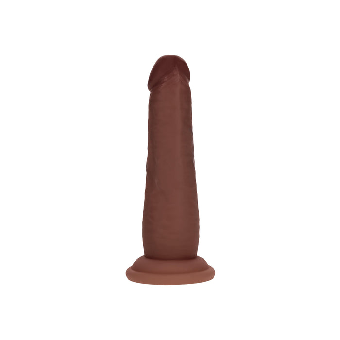 Realrock Sliding Skin Dual Density Silicone Dildo 6 Inches – Chocolate
