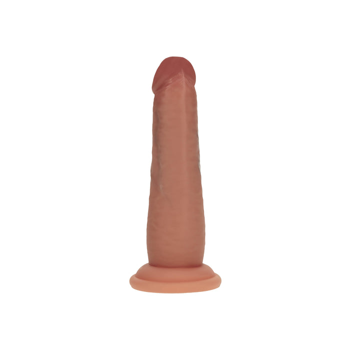 Realrock Sliding Skin Dual Density Silicone Dildo 6 Inches – Caramel