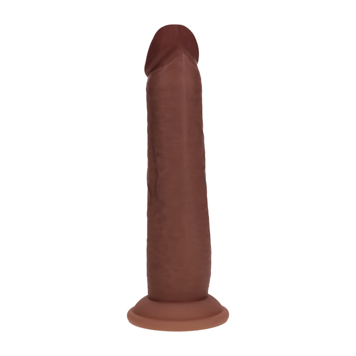 Realrock Sliding Skin Dual Density Silicone Dildo 8 Inches – Chocolate