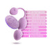 The Raine Vibrating Kegel Ball with Remote Control is a purple device featuring a flexible tail, crafted from Puria silicone and Ultrasilk smooth material. It offers 7 functions, turbo boost, waterproofing, and is lab-tested to be latex and phthalate free—perfect for enhancing pelvic floor workouts.