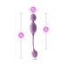 The Raine Vibrating Kegel Ball with Remote Control is a purple silicone double-ended exerciser designed for pelvic floor strengthening, with dimensions of 9 inches in total length, 7 inches insertable, and a width of 1.5 inches at the widest point.