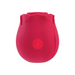 The Ravishing Suction Rose Clitoral Air Pulsation Vibrator is a red, rose-shaped silicone sex toy with a glowing power button symbol on the front, shown against a plain white background.