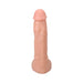 A close-up of the Realistic Cock Squirting 9.5 Inch Suction Cup Dildo - Vanilla highlights its lifelike details and texture.