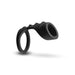 The Renegade Bolster Silicone Penis Support Harness is a black silicone ring with a curved, textured extension for erection enhancement, shown on a white background.