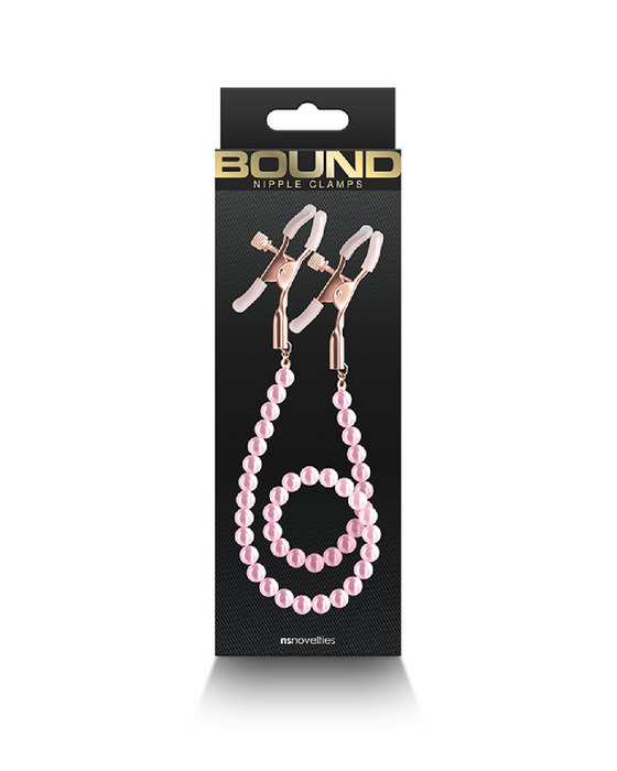 PInk Faux Pearl Chain Nipple Clamps product box 