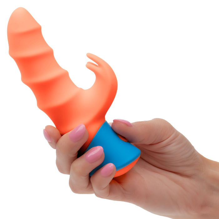 Rave Tickler Orange Textured Beginner Rabbit Vibrator