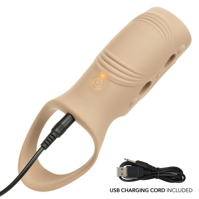Performance Maxx Open-Ended Vibrating Penis Sleeve & Erection Support - Light