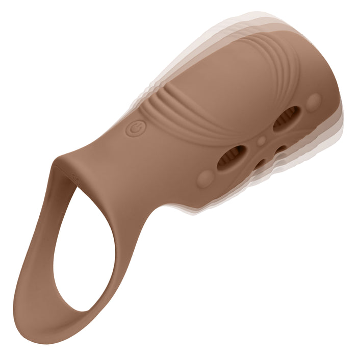 Performance Maxx Open-Ended Vibrating Penis Sleeve & Erection Support - Dark