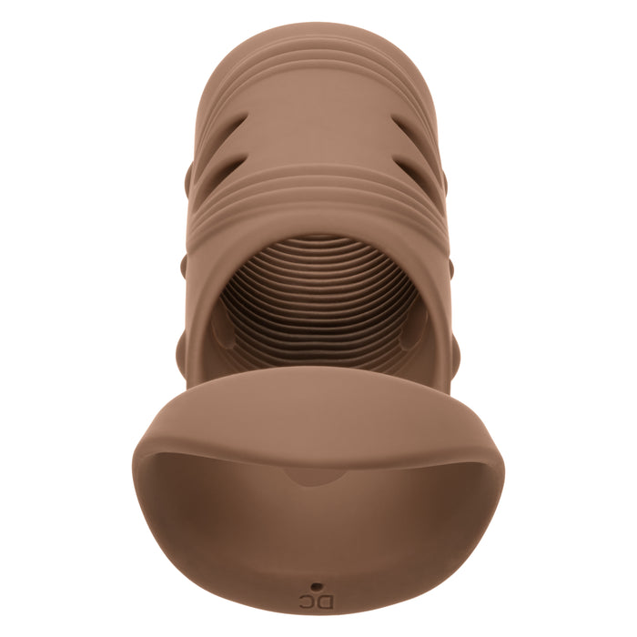 Performance Maxx Open-Ended Vibrating Penis Sleeve & Erection Support - Dark