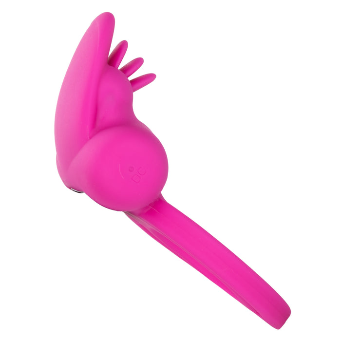 Silicone Dual Clit Flicker Vibrating Cock Ring for Couples