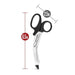 Temptasia Safety Scissors for Bondage Tape with a 6.5-inch length and 2.5-inch blade displayed on a white background with measurements indicated by Blush.