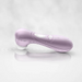 A Satisfyer Pro 2 Waterproof Pressure Wave Clitoral Stimulator in lilac rests on a light grey, reflective surface.