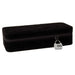 The Secret Black Velvet Sex Toy Storage Box features a coded lock securing the zipper pulls, providing discreet travel and added security for your valuables.