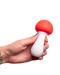 Shroomie Mushroom Shaped Mini Wand Vibrator in model's hand 