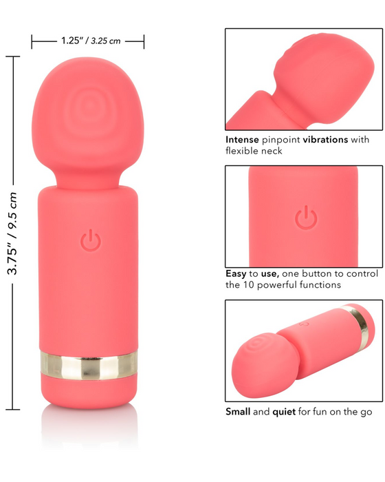 Exciter External Palm Sized Vibrator graphic showing size 