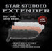 Ad features the Star Studded Silicone Penis Extender – 6.5 Inch Closed Ended in black, white, and beige. “Ride hard. Shine bright. Instantly adds 1-2" length, 50% more girth—made of medical-grade platinum silicone.”.