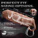 A detailed diagram of the Star Studded Silicone Penis Extender - 6.5 Inch Closed Ended shows labeled specs: 6.5" length, 1.25" internal diameter, 50% girth boost, 1" plug, star patterns, and a textured sleeve—all set against a U.S. flag backdrop.
