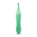 The Stella Double Ended G-Spot & Clitoral Vibrator features a green silicone design with a long, tapered body, rounded tip for pinpoint stimulation, gold accents, and subtle wave patterns set against a white background.