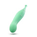 The Stella Double Ended G-Spot & Clitoral Vibrator, in mint green, features dual ends—a rounded end for G-spot stimulation and a tapered tip for pinpoint pleasure—plus buttons and indicator lights, all shown against a white background.
