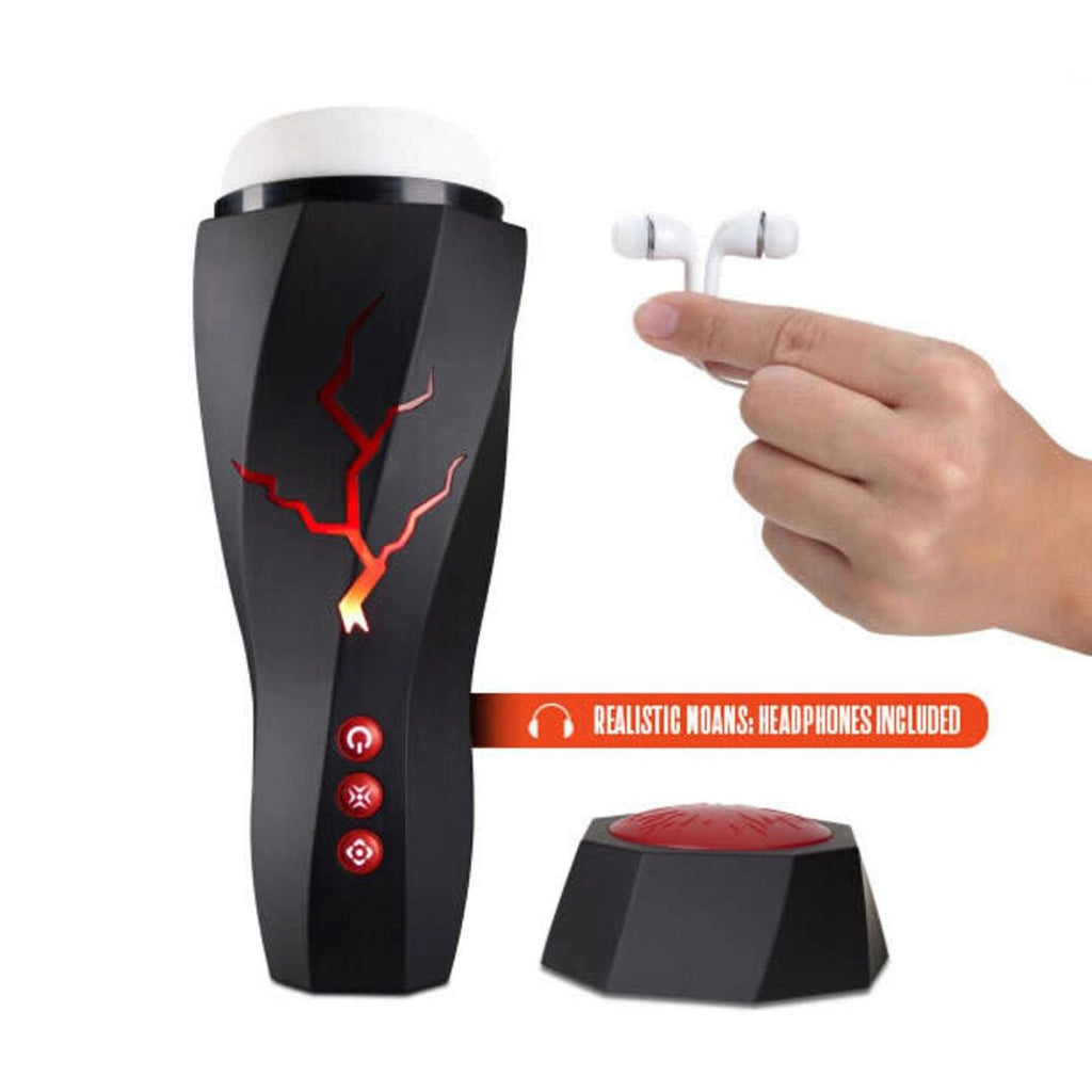 Storm Sucking Moaning Vibrating Masturbator for Men with Headphones  BTB  Shop