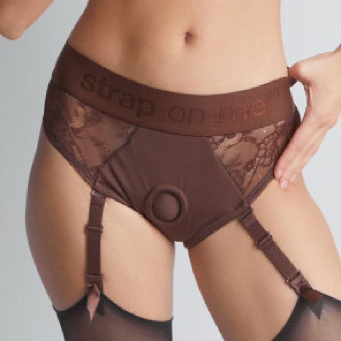 Diva Sexy Garter Style Lingerie Strap-on Pegging Harness (Brown) BTB Shop Diva Sexy Garter Style Lingerie Strap-on Pegging Harness (Brown) BTB Shop