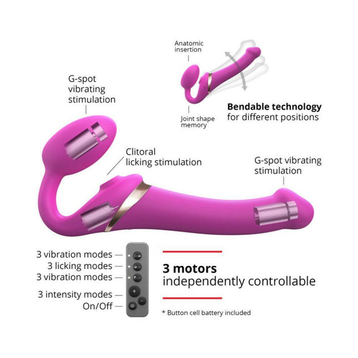 Strap-on-Me Multi Orgasm Large Bendable Strap-on with Clitoral Tongue BTB Shop Strap-on-Me Multi Orgasm Large Bendable Strap-on with Clitoral Tongue BTB Shop