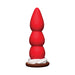 The Strawberry Sweet Cream 8 Inch Silicone Dildo with Suction Cup features a playful, strawberry-inspired textured shaft and white cream detail, all set on a chocolate-colored base, and is showcased against a white background.