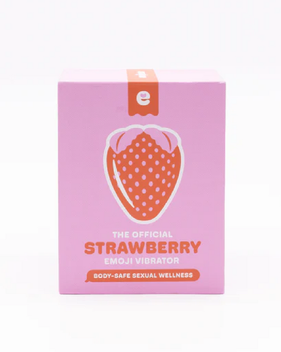 Strawberry Emojibator Clitoral Suction Vibrator pink box 