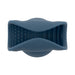The Stroke Silicone Penis Play Wand Attachment is a blue silicone textured sleeve with an open, oval center and raised bumps and ridges inside for enhanced penis pleasure, shown from above.