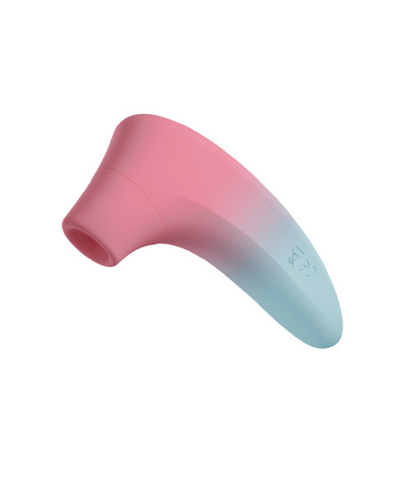 Lovense Tenera 2 Bluetooth Clitoral Air Stimulator pink and teal angled downward 