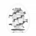 A white Tenga Egg Standard 3 Pack Disposable Masturbators I is shown with a cutout displaying an intricate, textured sleeve of interlocking geometric shapes and squares that create a complex, three-dimensional interior pattern.