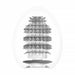 The Tenga Egg Standard 3 Pack Disposable Masturbators I features translucent, egg-shaped sleeves with spiky, star-patterned textured interiors and a bottom opening, all displayed against a white background.