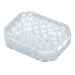 A clear, diamond-shaped piece of glass with a step-textured surface, resembling a cut gemstone, isolated on a white background. 
Tenga Uni Diamond Textured Finger Sleeve for Stroking and Clit Massage by Tenga