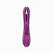 Introducing the Terri App-Controlled Kinky Finger Tapping Rabbit Vibrator by Honey Play Box in a vibrant purple. This ergonomically designed intimate toy features dual flexible prongs, a textured central shaft for effective g-spot stimulation, and a rounded handle with three easily accessible buttons. Its sleek and modern appearance is complemented by multiple vibrating modes, perfect for enhancing intimate moments.