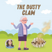 An illustration of an elderly woman shrugging beside a dusty clam appears on "The Dusty Clam Adult Humor Book by Jen Jenivive"—a cheeky, novelty gift. A small circle in the corner features Jen Jenivive's image.