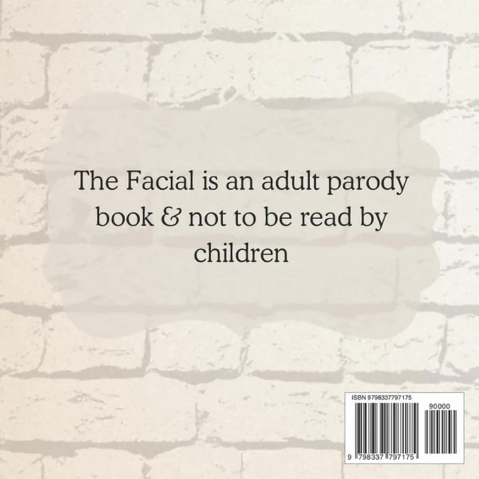 A playful cover for "The Facial Adult Humor Book by Jen Jenivive" stands out against a brick wall, featuring a warning that it's not for children. With an ISBN and barcode, it's the perfect cheeky, adult-themed gift for anyone who enjoys bold humor.