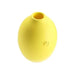 The Lemon Powerful Clitoral Air Pulsation Suction Vibrator is a yellow, oval silicone device featuring a small round top opening and a side power symbol, designed for clitoral pleasure, shown against a white background.