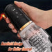 A hand holds the Male Rose 2 Powerful Sucking & Vibrating Masturbator, featuring a sleek black and transparent design with control buttons. The caption, "Handheld Design for Better Control," appears in bold orange, stylized text while an image of a volcano eruption serves as the dramatic backdrop. Experience multiple vibration modes with Male Rose 2 by Male Rose.
