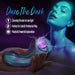 The Viper Double Ended Dual Motor Plasma Globe Vibrator emits glowing purple energy in your hand. Blue-toned lighting sets a blissful mood, highlighting its dual-ended design for playful solo or partnered exploration, even in low light.