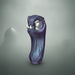 A digital illustration of The Viper Double Ended Dual Motor Plasma Globe Vibrator features a sleek, purple, abstract, dual-ended design with a shiny silver accent and curved form set against a plain white background.