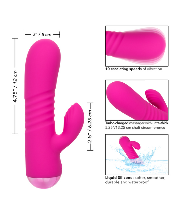 Thicc Chubby Hunny Textured Rabbit Vibrator graphic showing size 