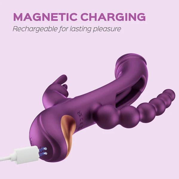 Trilux Kinky Finger Rabbit Vibrator with Anal Beads - App Control! BTB Shop Trilux Kinky Finger Rabbit Vibrator with Anal Beads - App Control! BTB Shop